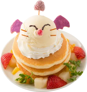 Cute_ Animal_ Pancake_ Art PNG Image