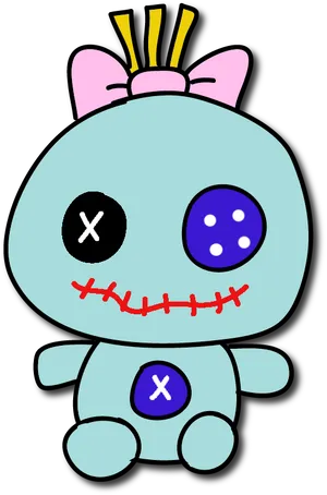 Cute Animated Creaturewith Stitches PNG Image