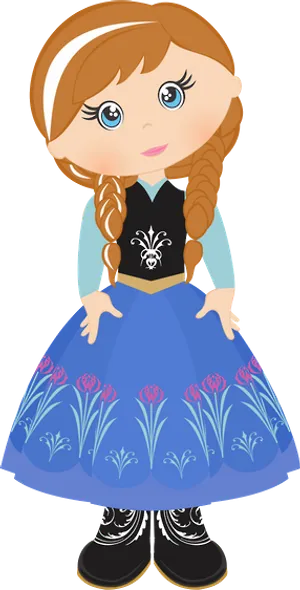 Cute Anna Frozen Character PNG Image