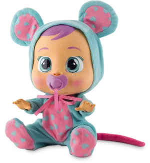 Cute Baby Doll Mouse Costume PNG Image