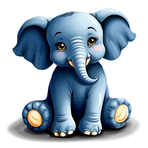 Cute Baby Elephant Illustration Png 06122024 PNG Image