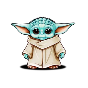 Cute Baby Yoda Cartoon Art Png Gfg PNG Image