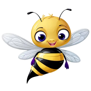 Cute Bee With Wings Png Anq33 PNG Image