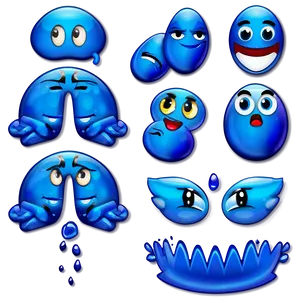 Cute Blue Emojis Png Files Nid PNG Image