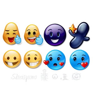 Cute Blue Emojis Png Files Urq PNG Image