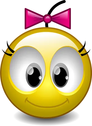 Cute Bow Emoji PNG Image