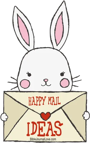 Cute Bunny Happy Mail Ideas PNG Image