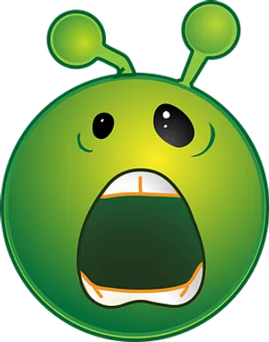 Cute Cartoon Alien Face PNG Image