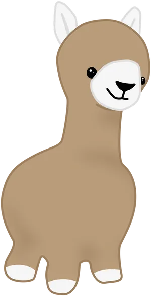 Cute Cartoon Alpaca PNG Image