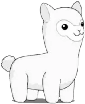 Cute Cartoon Alpaca PNG Image