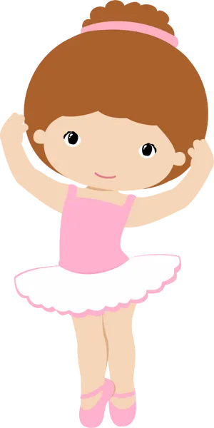 Cute Cartoon Ballerina PNG Image