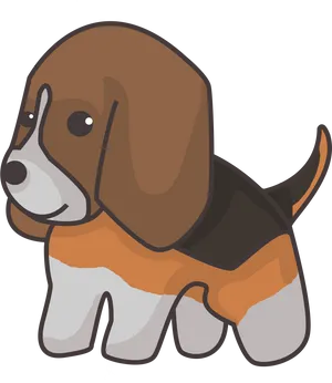 Cute Cartoon Beagle Puppy PNG Image