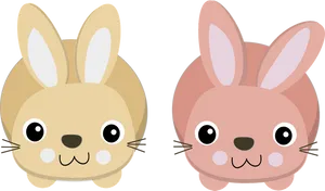 Cute_ Cartoon_ Bunnies_ Vector PNG Image