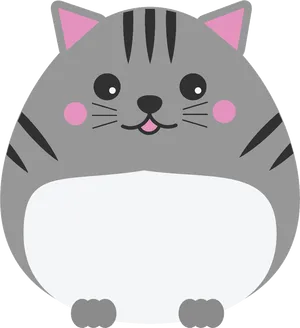 Cute Cartoon Cat Graphic PNG Image