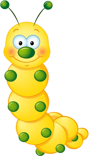 Cute Cartoon Caterpillar PNG Image