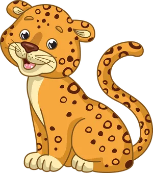 Cute Cartoon Cheetah PNG Image