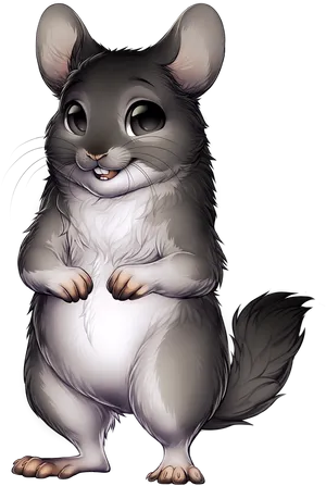 Cute Cartoon Chinchilla.png PNG Image