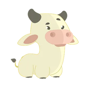 Cute Cartoon Cow Illustration PNG Image