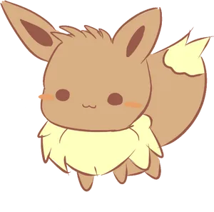 Cute Cartoon Eevee Illustration PNG Image