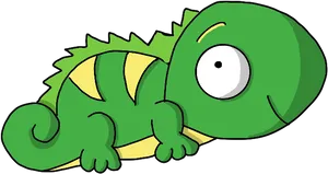 Cute Cartoon Iguana PNG Image