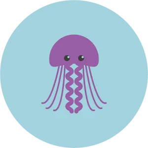 Cute Cartoon Jellyfish PNG Image