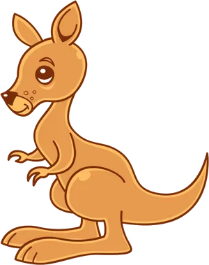 Cute Cartoon Kangaroo PNG Image