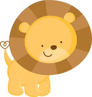 Cute Cartoon Lion Illustration PNG Image