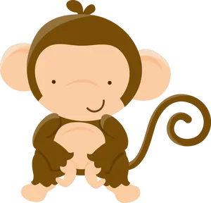 Cute Cartoon Monkey PNG Image