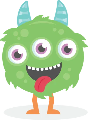 Cute Cartoon Monster Sticking Out Tongue PNG Image