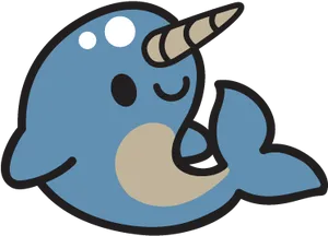 Cute_ Cartoon_ Narwhal PNG Image