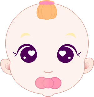 Cute Cartoon Newborn Face PNG Image