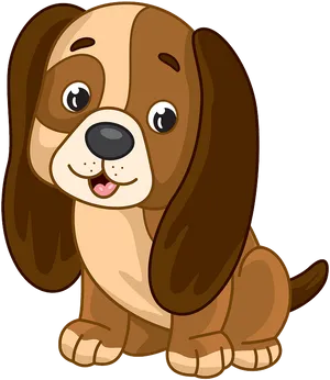 Cute Cartoon Puppy PNG Image