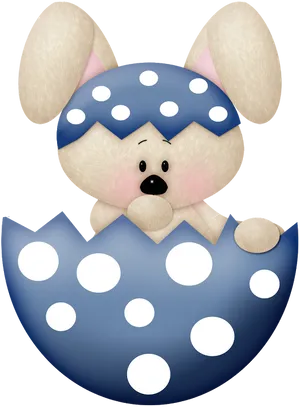 Cute Cartoon Rabbitin Eggshell PNG Image