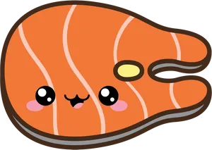 Cute Cartoon Salmon Steak PNG Image