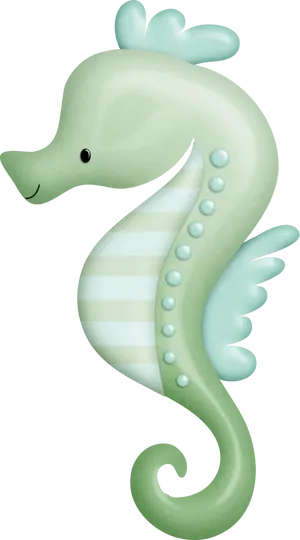 Cute Cartoon Seahorse PNG Image