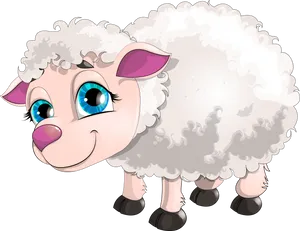 Cute Cartoon Sheep PNG Image