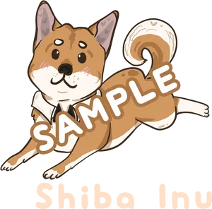 Cute Cartoon Shiba Inu PNG Image