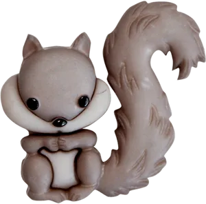 Cute Cartoon Squirrel Figurine PNG Image