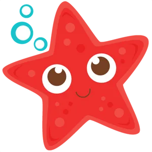 Cute Cartoon Starfish Clipart PNG Image