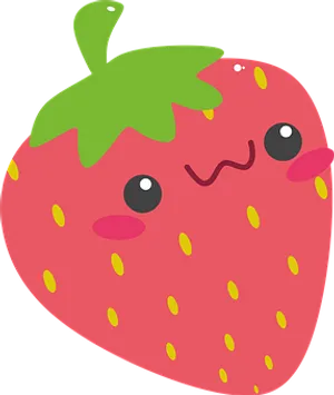 Cute Cartoon Strawberry PNG Image