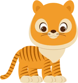 Cute Cartoon Tiger PNG Image