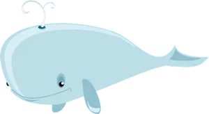 Cute Cartoon Whale Illustration PNG Image