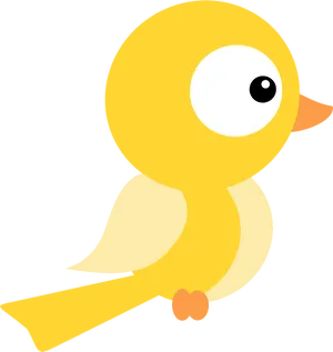 Cute Cartoon Yellow Bird PNG Image