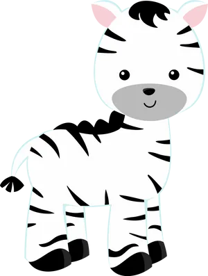 Cute Cartoon Zebra PNG Image