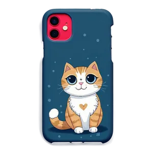 Cute Cat Illustration Phone Case Png 06122024 PNG Image