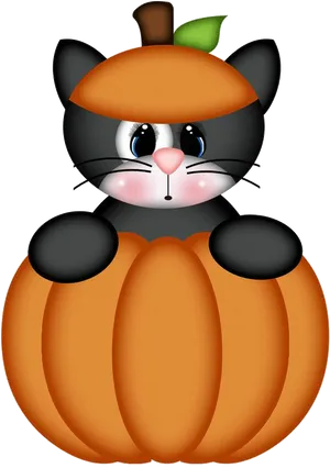 Cute Cat Pumpkin Costume Halloween PNG Image