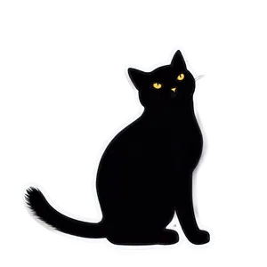 Cute Cat Silhouette Vector Png Nfk77 PNG Image