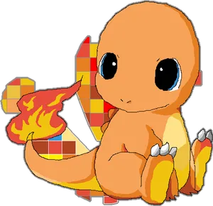 Cute Charmander Artwork PNG Image