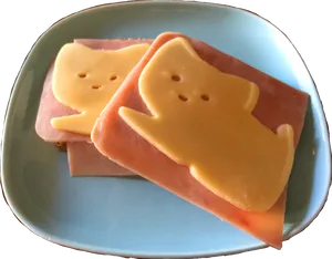 Cute Cheeseon Ham Slices PNG Image