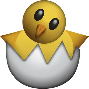 Cute Chick Hatching Emoji PNG Image